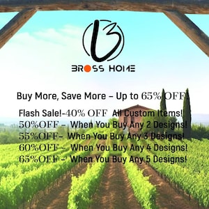 a vineyard with a sign advertising a sale, offering discounts on various items.