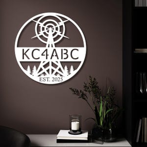 Custom radio tower metal wall sign