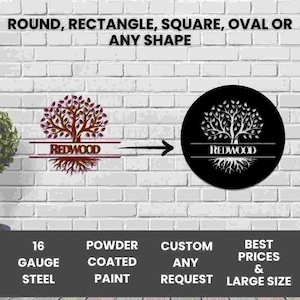 Metalen bord op maat, bord met aangepaste tekst hier, decor van je logo hier, bord gepersonaliseerd logo, metalen bord op maat ontwerp, aangepaste relatiegeschenk afbeelding 2