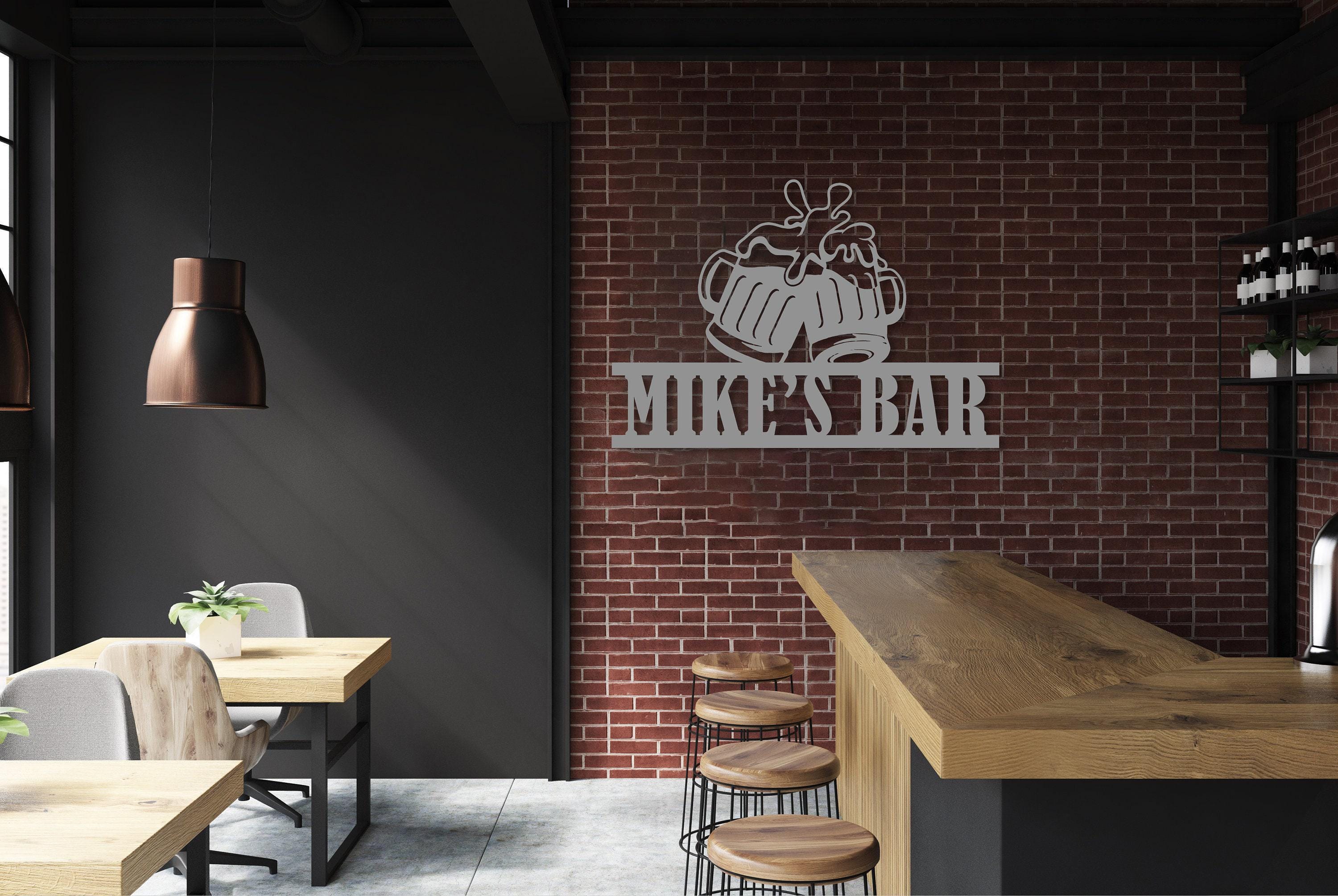 Custom Metal Bar Sign, Beer Mug Wall Art, Personalized Bar Sign for ...