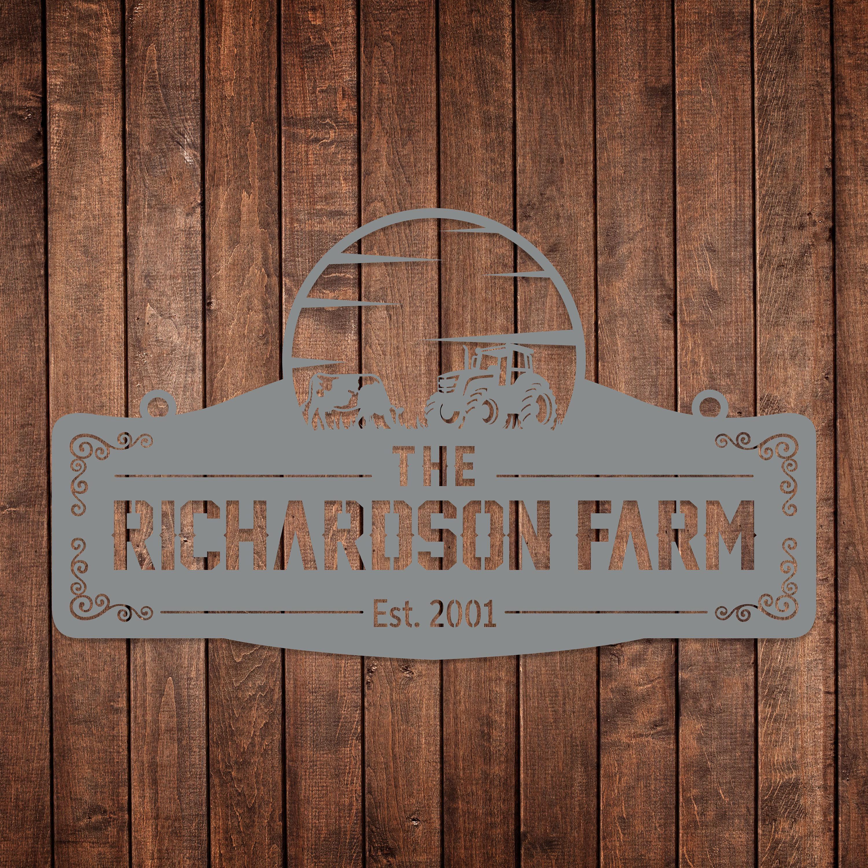 Custom Entrance Door Metal Sign, Farm Gate Sign, Your Name Wall Hanging ...