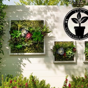 Custom Metal Garden Name Sign, Personalized Garden Sign, Garden Wall Hanging For Decoration, Potted Plant Art, Garden Yard Art, Home Gift Black