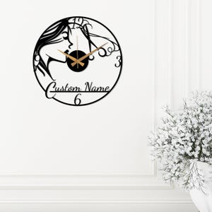 Personalized Hairdresser Metal Wall Clock, Custom Hair Stylist Clock Sign, Beauty Salon Wall Sign, Coiffeur Sign, Business Logo Wall Clock