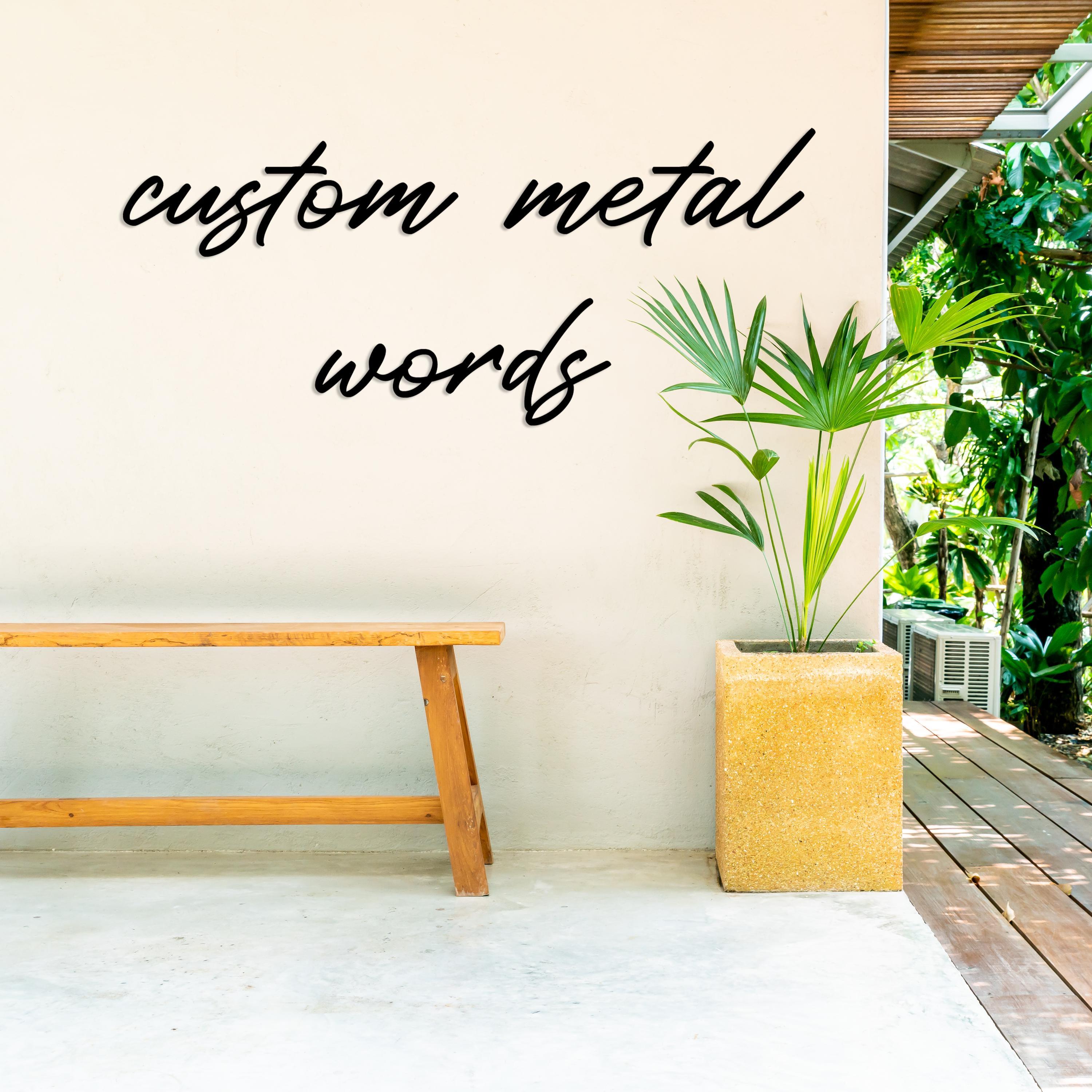 Personalized Script Metal Words, Custom Wall Sign, Laser Cut Metal ...