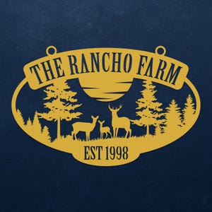 Personalized Farm Entrance Metal Sign, Deer Forest Ranch Sign,large ...