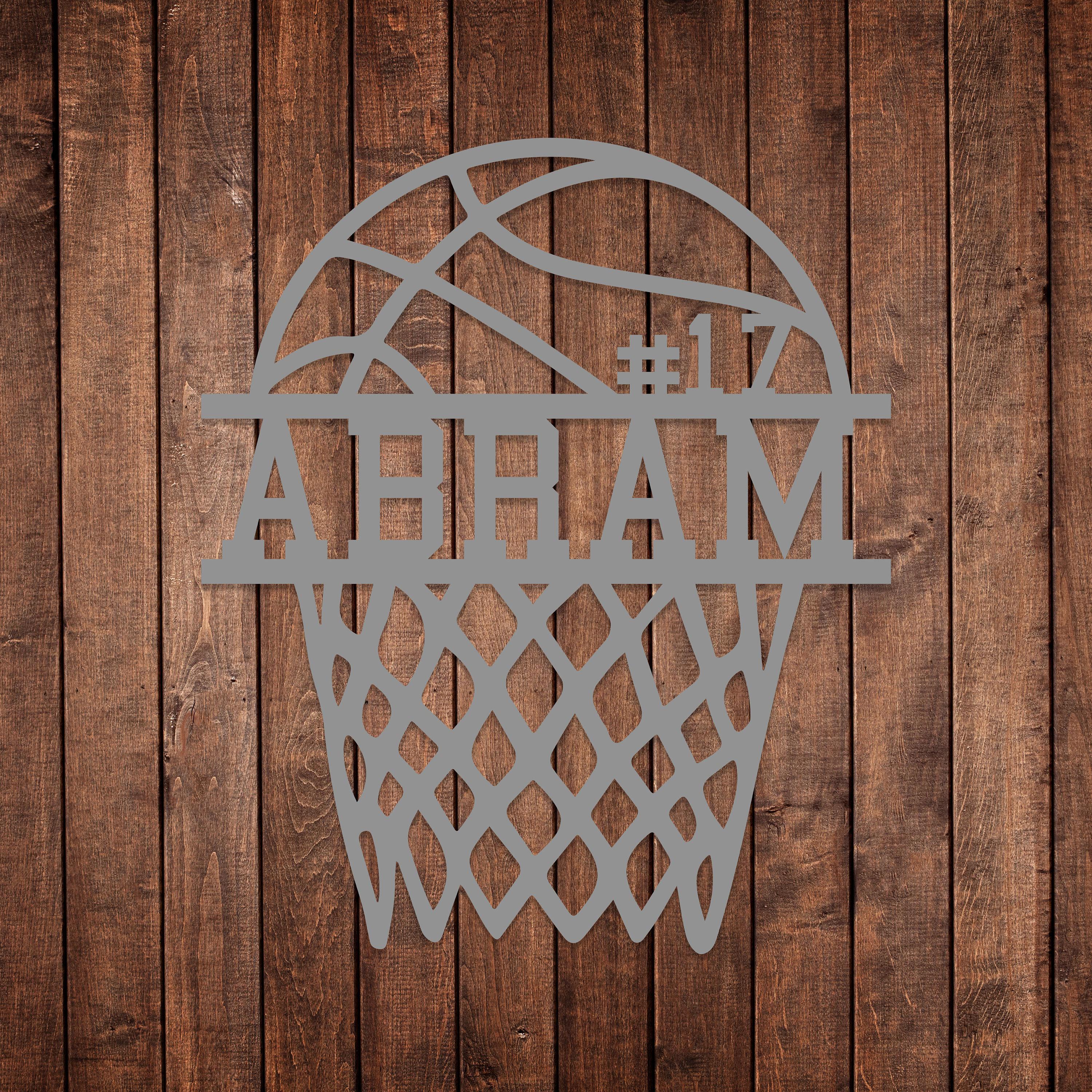 Custom Metal Basketball Hoop Decor, Personalized Basketball Name Sign ...
