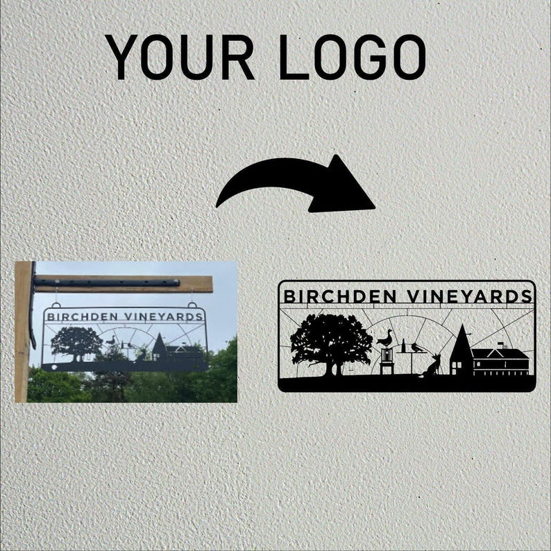 Metalen bord op maat, bord met aangepaste tekst hier, decor van je logo hier, bord gepersonaliseerd logo, metalen bord op maat ontwerp, aangepaste relatiegeschenk afbeelding 9