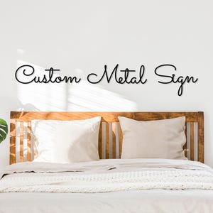 Letreros metálicos personalizados con tu texto, letreros con letras cursivas, nombres personalizados, decoración de boda personalizada, letreros para interiores y exteriores, regalos con palabras metálicas