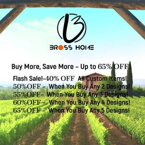 a vineyard with a sign advertising a sale, offering discounts on various items.