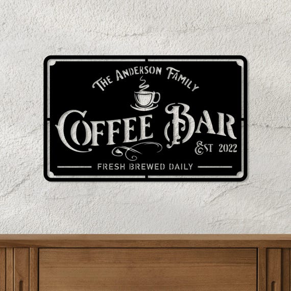 Targa Decorativa In Metallo "Coffee & Tea" - 50,8 Cm, Nera, Per Parete Da Cucina O Bar - 2