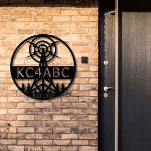 Custom call sign metal wall art for ham shack