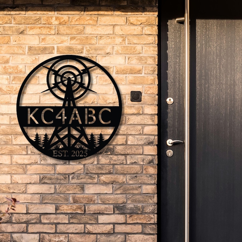 Custom call sign metal wall art for ham shack