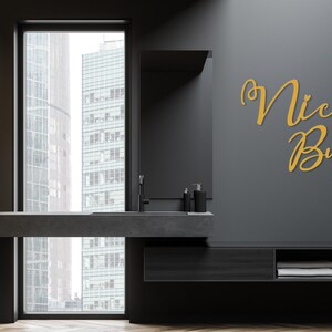 Nice Butt Metal Wall Sign, Bathroom Wall Sign, Home Toilet Wall Decor, Funny Bathroom Sign, Gift for Her, Bathroom Wall Art, Nice Butt Art Gold