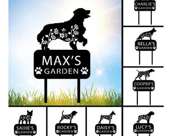 Custom Dog Garden Metal Stake, Personalized Dog Name Memorial Sign, Pet Lover Gift, Dog Grave Marker, Every Dog Breed Decor, Pet Loss Sign