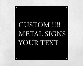 Aangepast metalen bord, gepersonaliseerde tekst, bord met aangepaste woorden, gepersonaliseerde huiscadeaus, volledig aanpasbare stalen plaquette, aangepast citaatbord