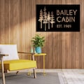 Personalized Metal Cabin Name Sign, Pine Tree Custom Metal Sign, Personalized Gift, Farmhouse Gift, Mountain House Sign, Family Name Sign