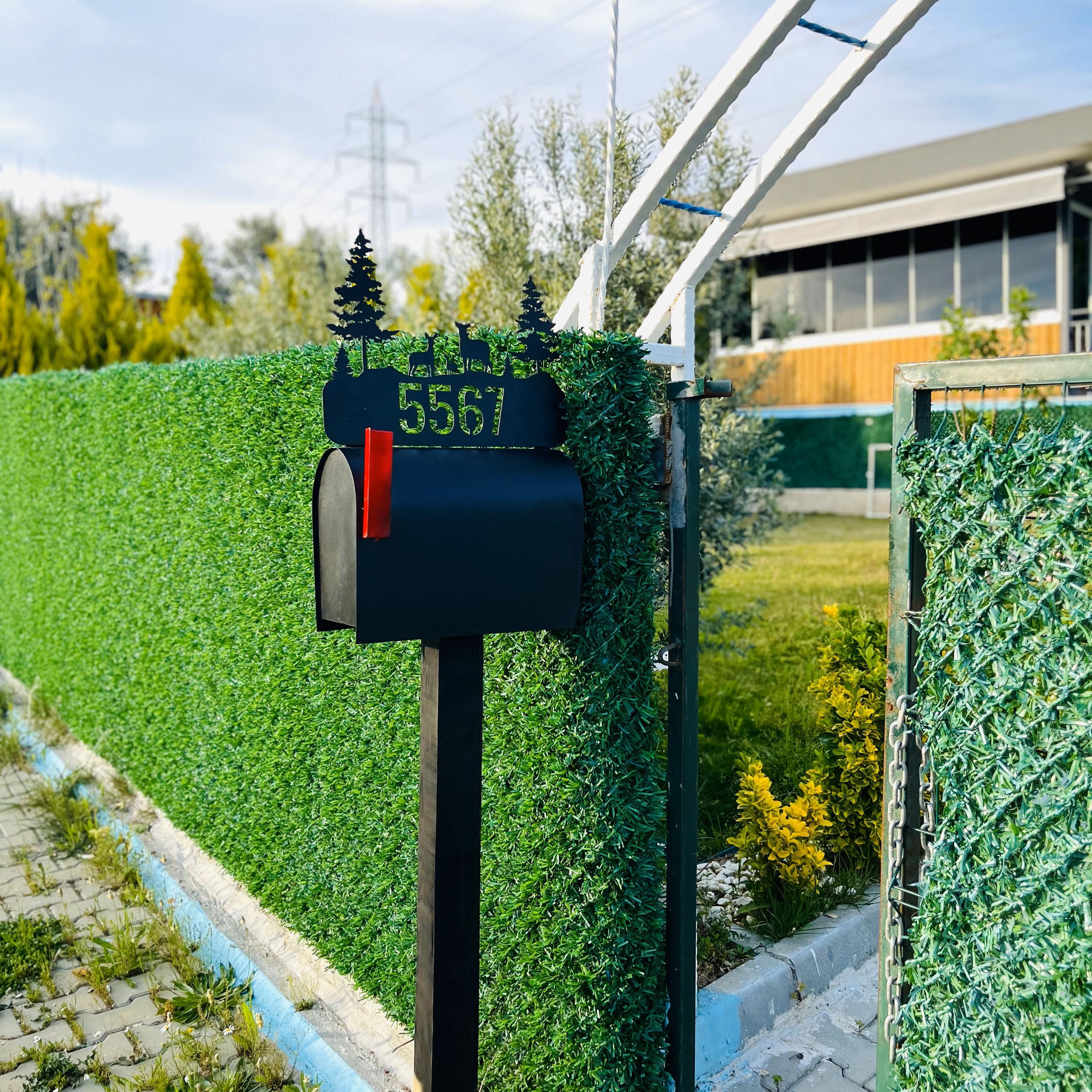 Personalized Mailbox Fighting Deer Metal Mailbox Topper Inches