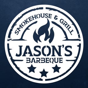 Cartello da parete per barbecue in metallo personalizzato, cartello per barbecue personalizzato, cartello per barbecue per esterni, cartello per barbecue di grandi dimensioni, regalo personalizzato, decorazione da parete per barbecue White