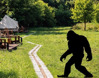 Garden Sasquatch Sign with Stakes, Bigfoot Outdoor Sign, Bigfoot Yard Art, Metal Sasquatch, Yeti Sign, Yard Decor, Large Garden Decor, Sign