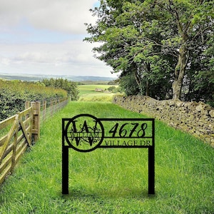 Benutzerdefinierte Metall Monogramm Adressschild mit Einsätzen, Adresse Yard Stake, Initialen Monogramm, personalisiertes Rasenschild, Hausnummern Schild, Haus Geschenk