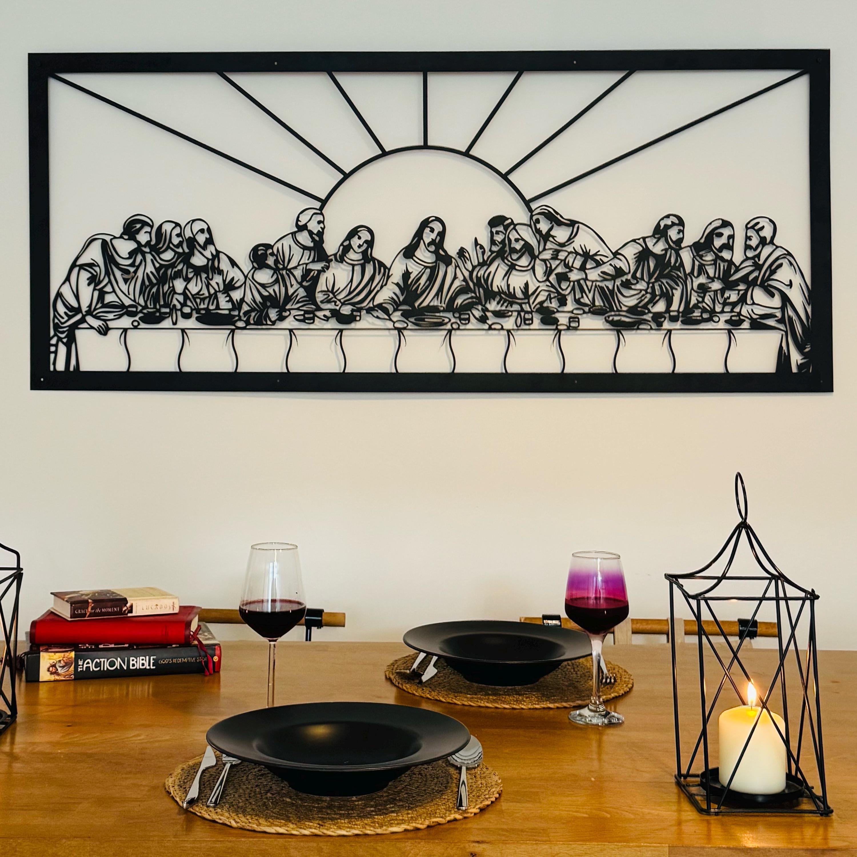 Jesus Christ Last Supper Metal Wallart, Christian Metal Gift