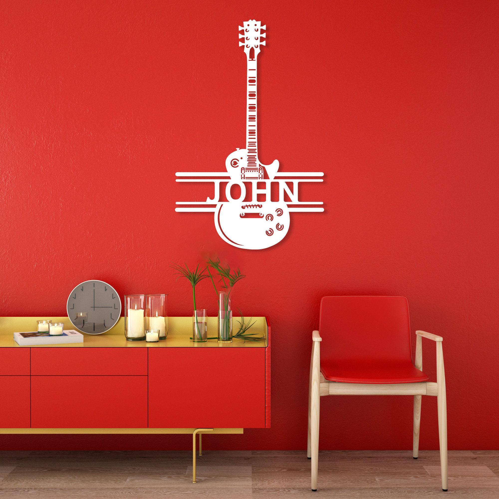 Personalized Metal Music Sign - Custom Guitar Wall Art, Vintage Band Room Decor, Outdoor Durable Name Plate Gift For Guitarists - View #10