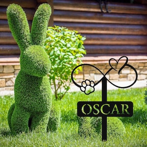 Custom Metal Dog Stake, Memorial Dog Stake,Infinity Dog Stake with Heart,Personalized Dog Memorial Yard Decor,Dog Name Sign, Dog Lovers Gift