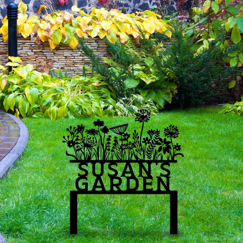 Custom Metal Garden Stake, Garden Marker, Every Garden Metal Stake, Personalized Gift, Gardener Name Sign, Mom Garden Sign, Outdoor Yard Art Design 4