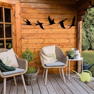 Birds Metal Wall Decor Set of 5, Metal Garden Decor, Minimal Birds Wall Art, Housewarming Gift, Unique Home Decor, Earthy Wall Decor, Birds image 9