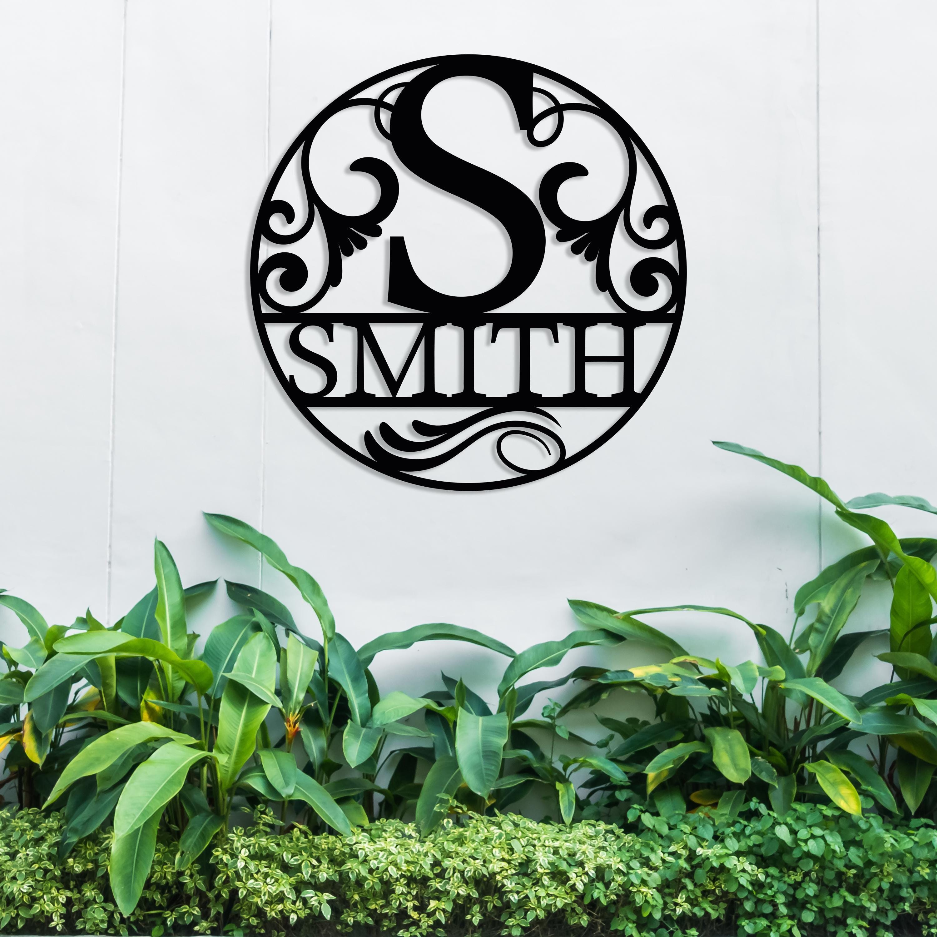 Custom Metal Monogram Decor, Personalized Family Name Monogram Sign ...