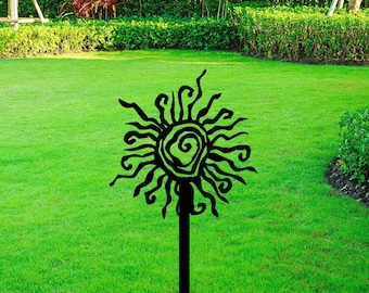 Paletto da giardino in metallo Wacky Sun per esterni, decorazione per piante in vaso, grazioso regalo per la casa per lei, decorazioni per giardino e patio, paletto da sole strano, regalo per l'ingresso di casa