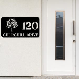 Modern Metal House Number Sign, Address Sign with Street Name, Mid Century Modern Address Sign, Durable Outdoor Home Decor, New House Number