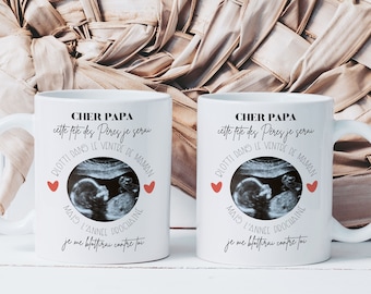 Mug Tasse Cher Papa - Futurs Papas - Tasse en Céramique - Idée Cadeau Originale Pour la Fête des Pères Echographie Grossesse Naissance Bébé