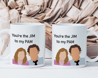 Jim & Pam Mug - Ceramic Cup - Valentine's Day Gift Idea - Valentine's Day Wedding - Couple - The Office Series - Lovers - Colleagues