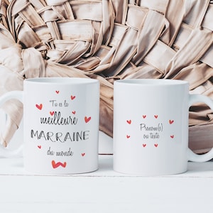 Mug The Best Godmother in the World - Ceramic Mug to Offer - Original Gift Idea - Customizable First Name