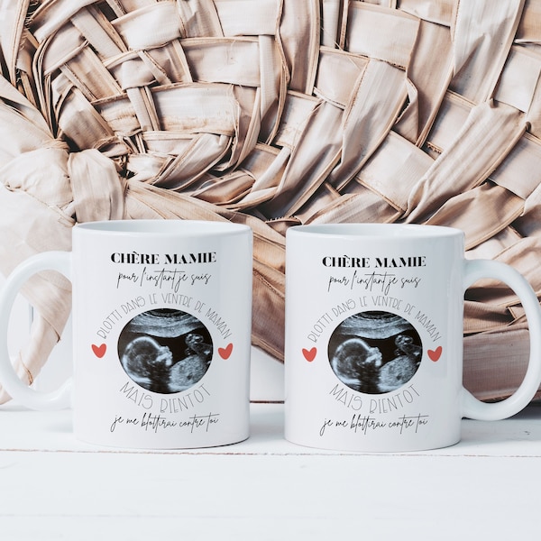 Mug Tasse Chère Mamie - Future Grand-Mère - Tasse en Céramique - Idée Cadeau Fête des Grands-Mères Echographie Grossesse Naissance Bébé