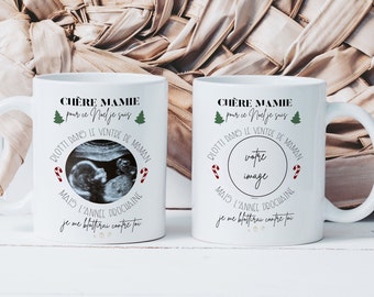 Dear Grandma Mug - Future Grandmother - Ceramic Mug - Christmas Gift Idea Ultrasound Pregnancy Announcement Baby Birth