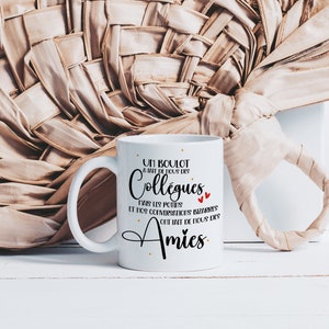 Mug Collègues Amies Tasse en Céramique Amitié Idée Cadeau Originale une Collègue Formidable Anniversaire Noël Cœur Amie image 2