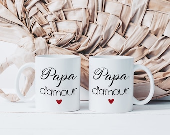 Mug Love Dad Cup - Tazza in Ceramica da Offrire - Idea Regalo Originale per la Festa del Papà - Uomo Papà Papounet Papou Papà Cuore