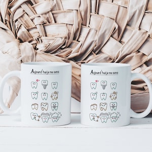 Teeth Mood Dentist Mug - Personalized Ceramic Mug - Original Gift Idea Thank You Dentists Dental Office Tooth