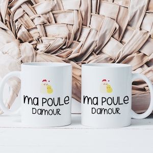 Mug Ma Poule D&#39;amour - Personalized Ceramic Mug - Original Woman Gift Idea - Valentine&#39;s Day Chicken Couple
