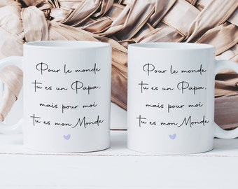 Taza Papá Eres Mi Mundo - Taza de Cerámica - Idea Regalo Día del Padre - Mágica - Sorpresa