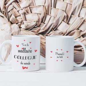 Mug The Best Colleague in the World Ceramic Mug to Offer Original Gift Idea Customizable First Name Mug Blanc
