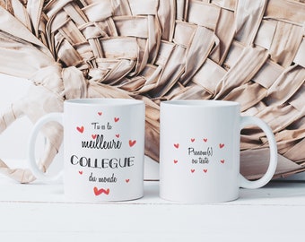 Mug La Meilleure Collègue du Monde - Tasse en Céramique à Offrir - Idée Cadeau Originale  - Prénom Personnalisable