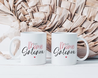 Mug Soon Grandma Cakes - Personalized Ceramic Mug - Original Gift Idea For Future Grandmother - Birth Announcement Of Pregnancy