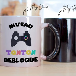 Mug Niveau Tonton Débloqué Tasse en Céramique Idée Cadeau Annonce de Grossesse Naissance Gamer Geek Jeux Vidéos Oncle Mug Magique