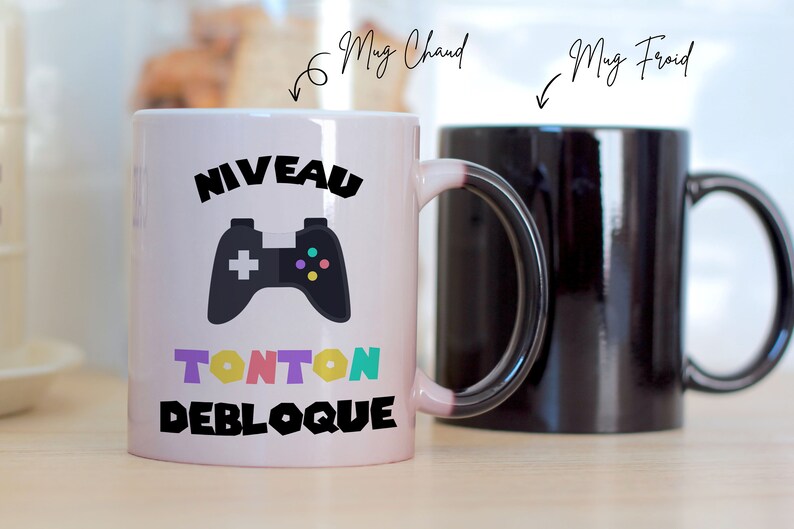 Mug Niveau Tonton Débloqué Tasse en Céramique Idée Cadeau Annonce de Grossesse Naissance Gamer Geek Jeux Vidéos Oncle Mug Magique