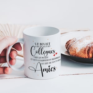 Mug Collègues Amies Tasse en Céramique Amitié Idée Cadeau Originale une Collègue Formidable Anniversaire Noël Cœur Amie image 3