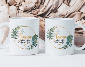 Happy Retirement Mug - Friendship Ceramic Cup - Original Gift Idea for a Retiree - Birthday Christmas - Going Away Drink - Colleague