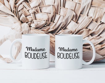 Mug Madame Boudeuse - Tasse en Céramique Personnalisée - Idée Cadeau Originale Pour Femmes - Couple Caractère Défaut Drôle - Saint-Valentin